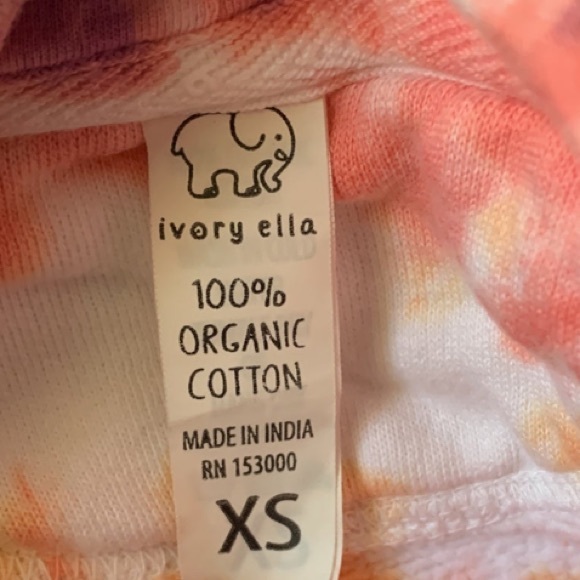 Ivory Ella Hoodie organic cotton tie-dye drawstring Pockets women’s size XS - Picture 10 of 12